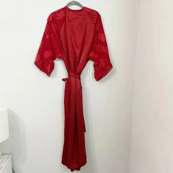 90s Victoria’s Secret Red Silky Kimono Robe Size Small - Picture 5 of 5